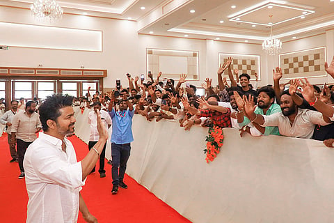 TVK President actor Vijay at an event